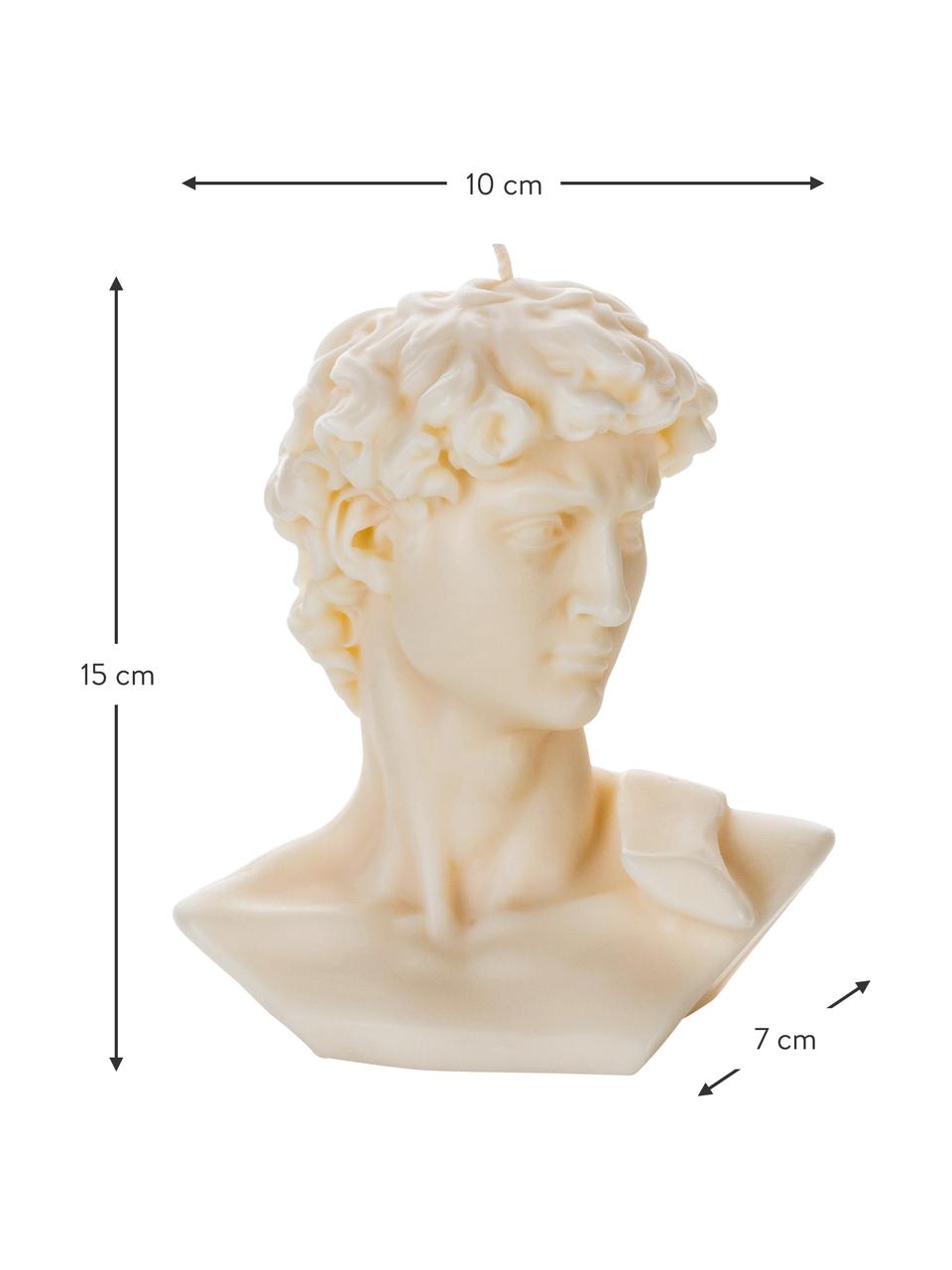 Svíčka David, Vosk, Krémově bílá, Š 10 cm, V 15 cm