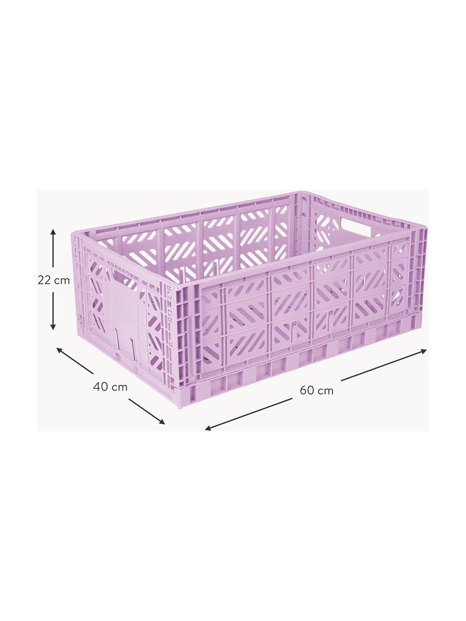 Caisson de rangement pliable Maxi, larg. 60 cm, Plastique, Lavande, larg. 60 x prof. 40 cm