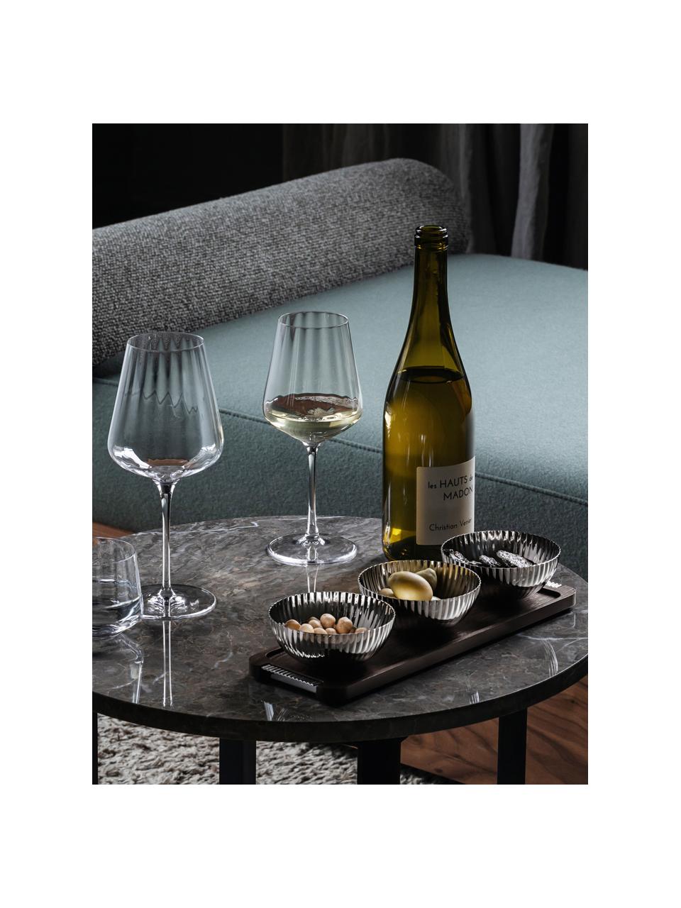 Copas de vino tinto de cristal con relieves Bernadotte, 6 uds., Cristal, Transparente, Ø 10 x Al 23 cm, 540 ml