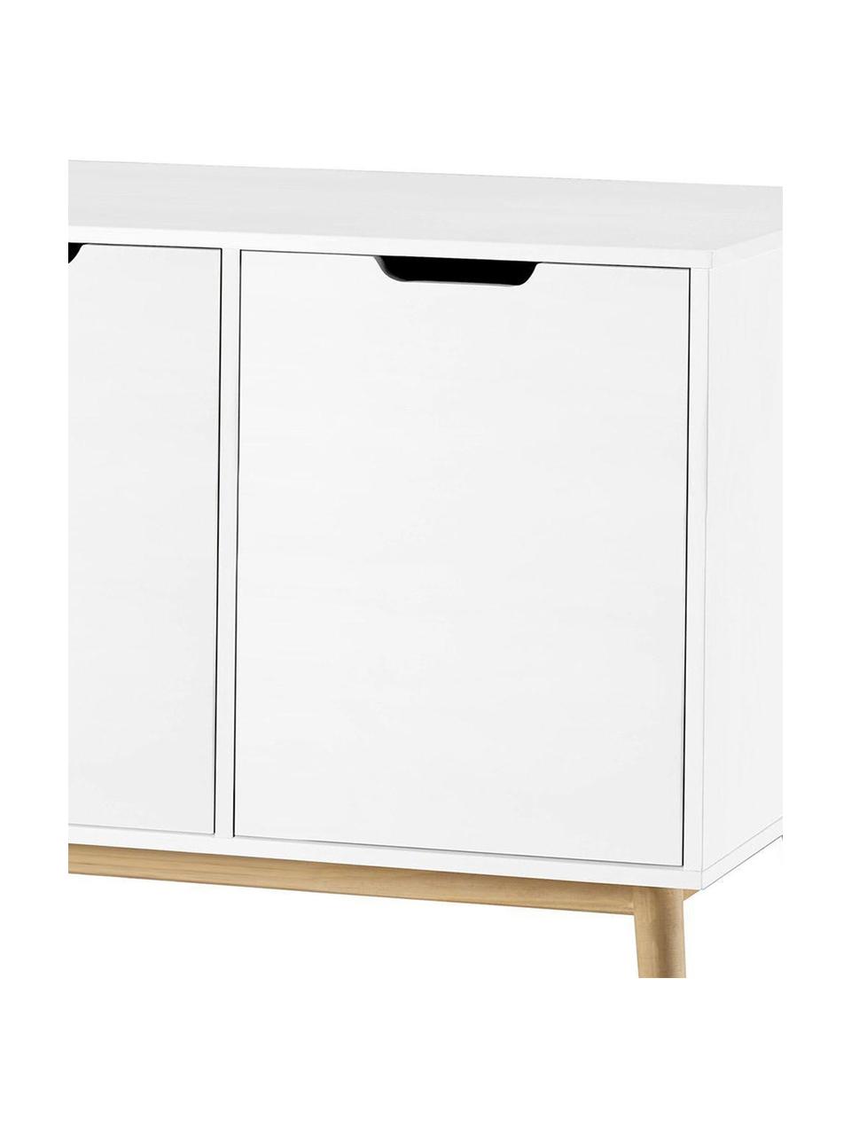 Aparador Bakna, Tablero de fibras de densidad media (MDF), Blanco, beige, An 140 x Al 80 cm