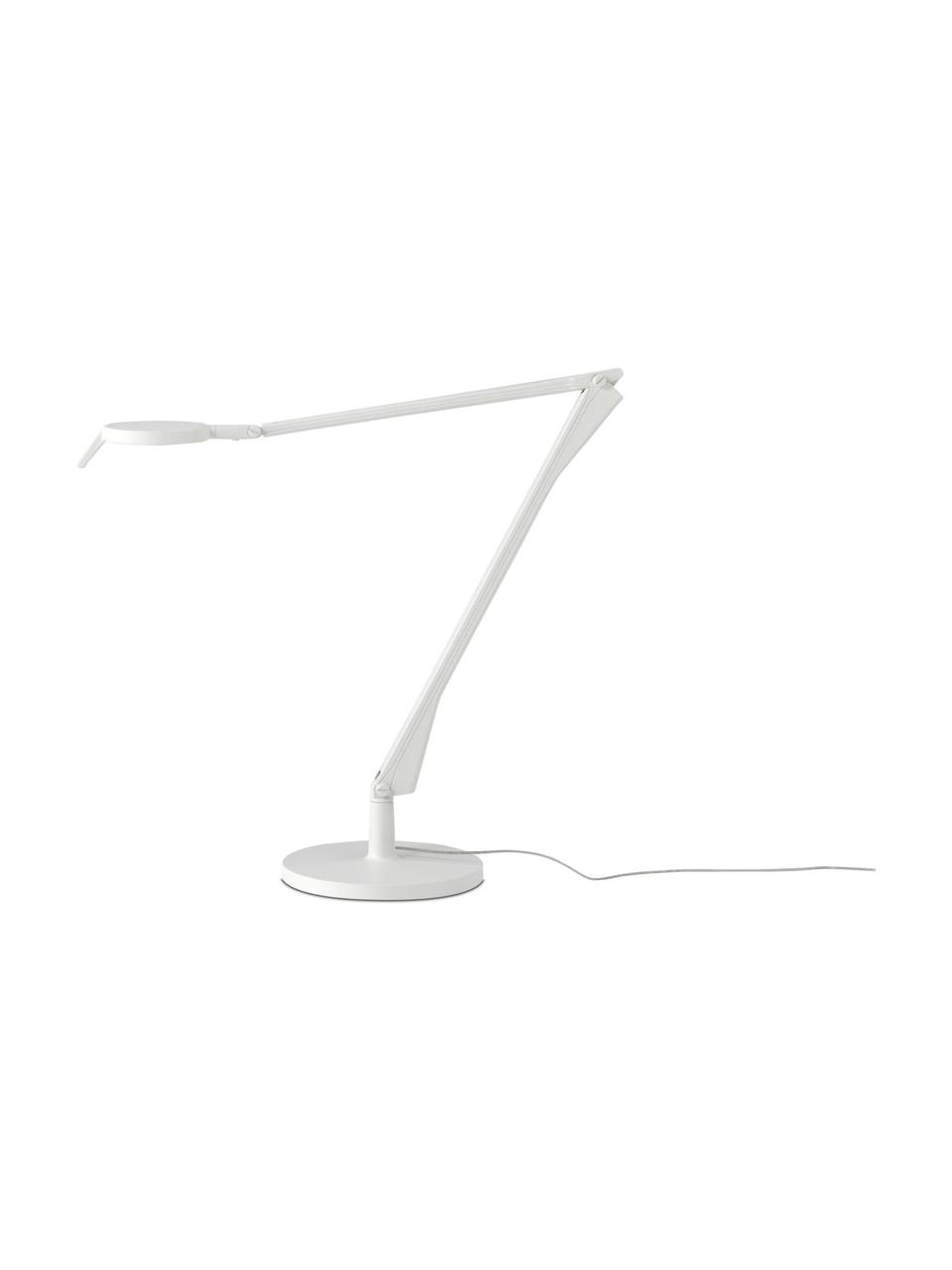 Lámpara de escritorio LED regulable y extensible Aledin Tec, Lámpara: policarbonato pintado, al, Cable: plástico, Blanco, Ø 21 x Al 48 cm