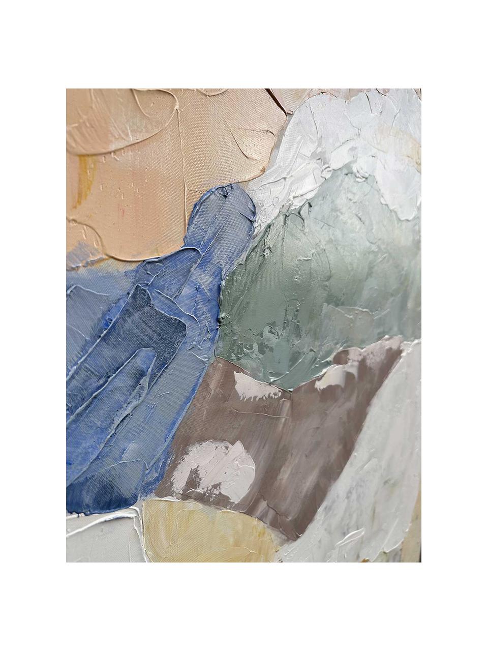Toile peinte à la main Nubi Pastello, Multicolore, larg. 150 x haut. 120 cm