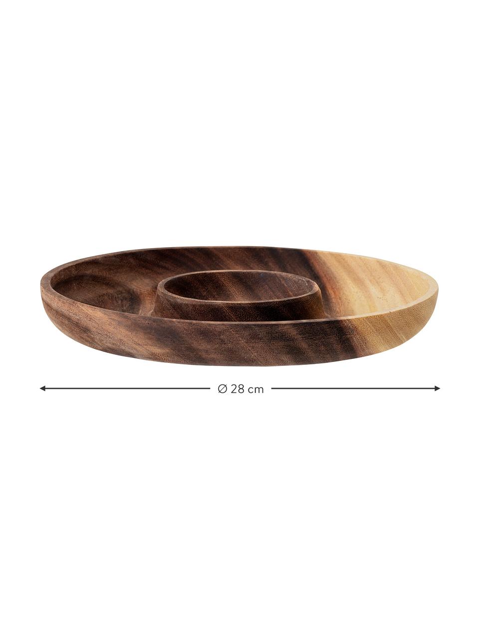 Plat de service en bois d'acacia Breno, Ø28 cm, Brun