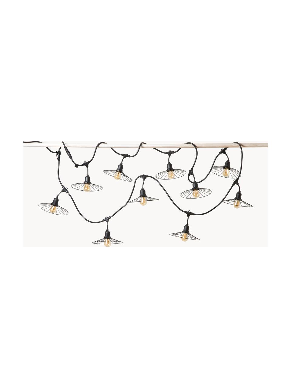 Exteriérová svetelná reťaz Chic, 600 cm, Čierna, D 600 cm, 10 žiaroviek