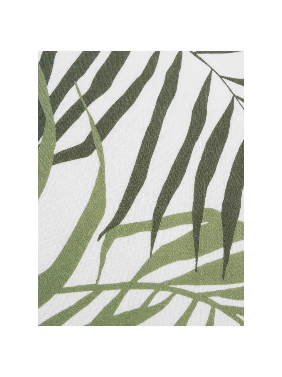 Dubbelzijdig dekbedovertrek Dalor, Katoen, Bovenzijde: groen, wit. Onderzijde: wit, 140 x 200 cm