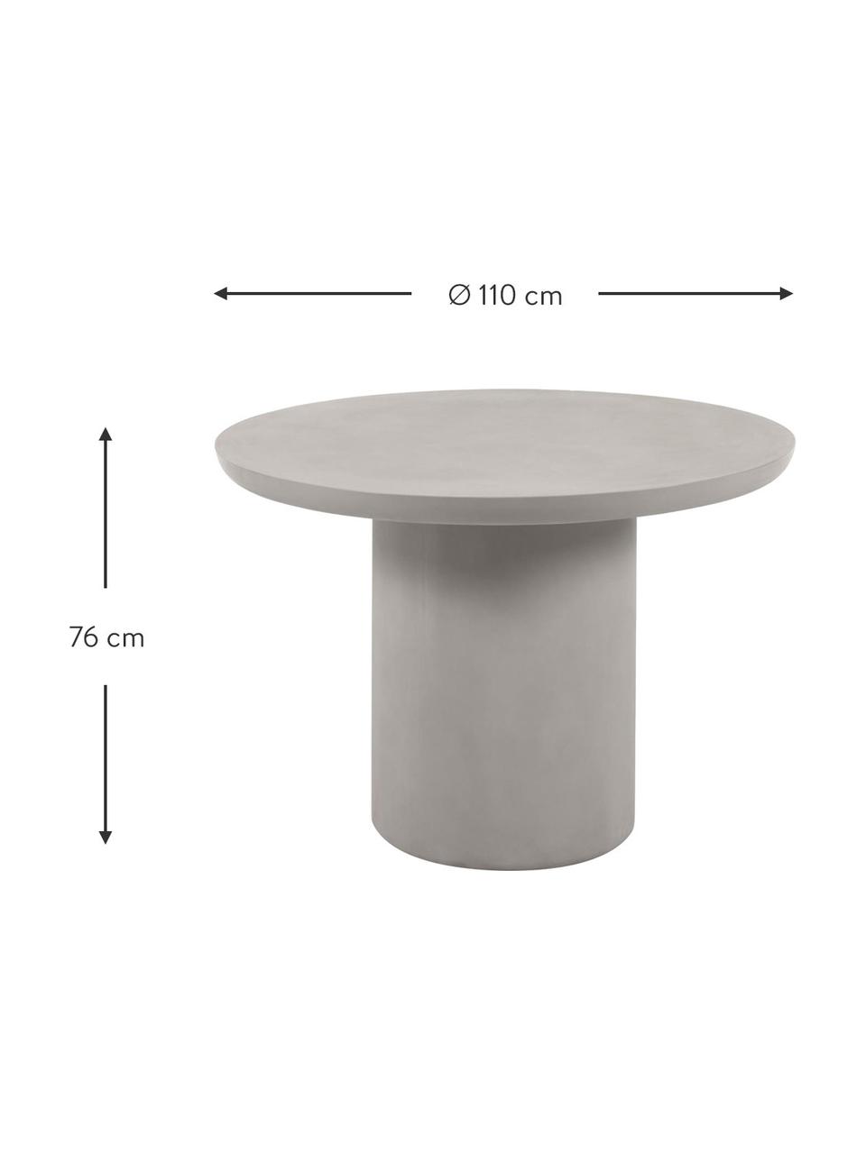 Kulatý zahradní stůl Taimi, Cementové vlákno, kov, Šedá, Ø 110 cm, V 76 cm