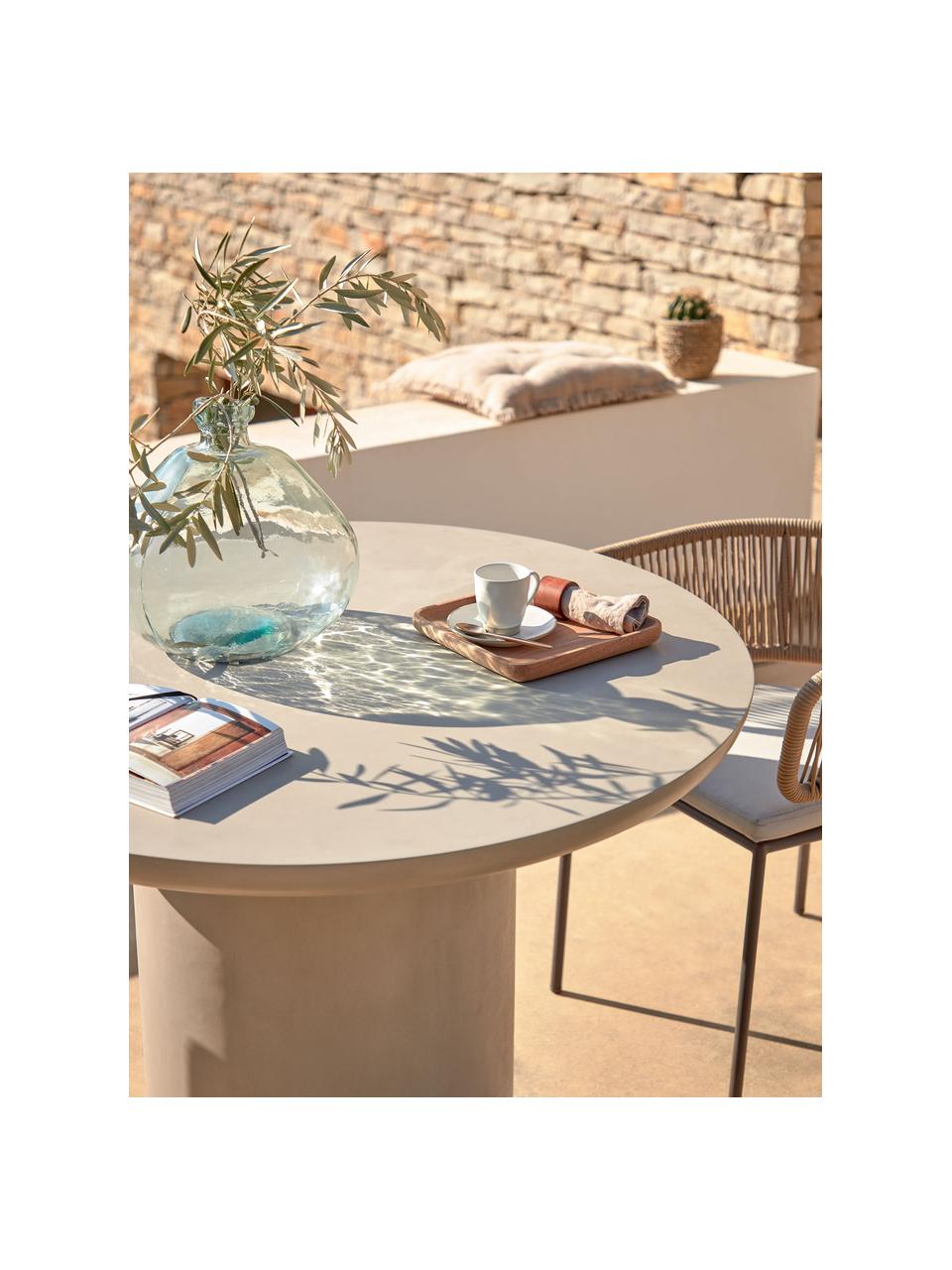 Okrúhly záhradný stôl Taimi, Cementové vlákno, kov, Sivá, Ø 110 x V 76 cm