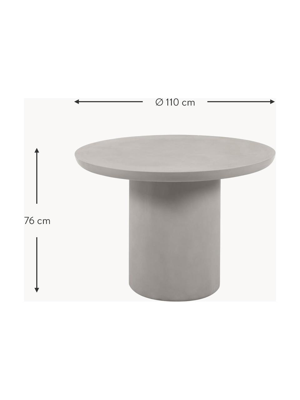 Table de jardin ronde Taimi, Fibre de ciment, en métal, Gris, Ø 110 x haut. 76 cm