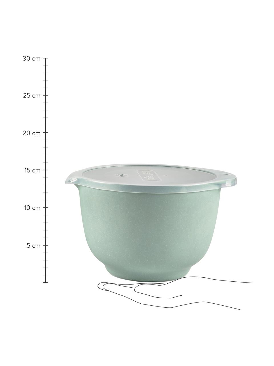 Set 2 ciotole con coperchio Margrethe, Melamina, Verde chiaro, Set in varie misure