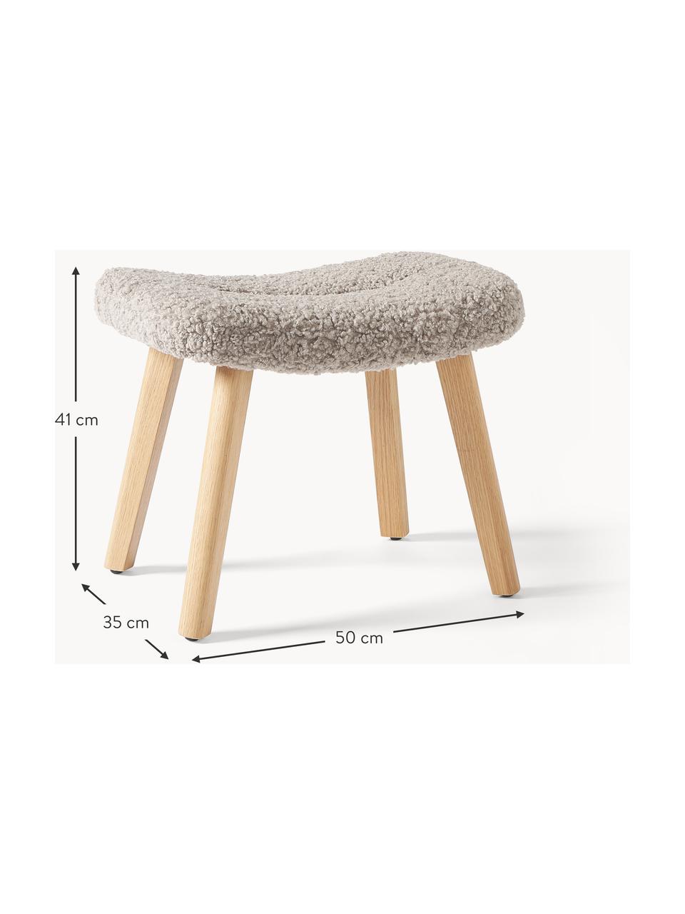 Plyšová stolička s dřevěnými nohami Wing, Greige, březové dřevo, Š 50 cm, V 41 cm