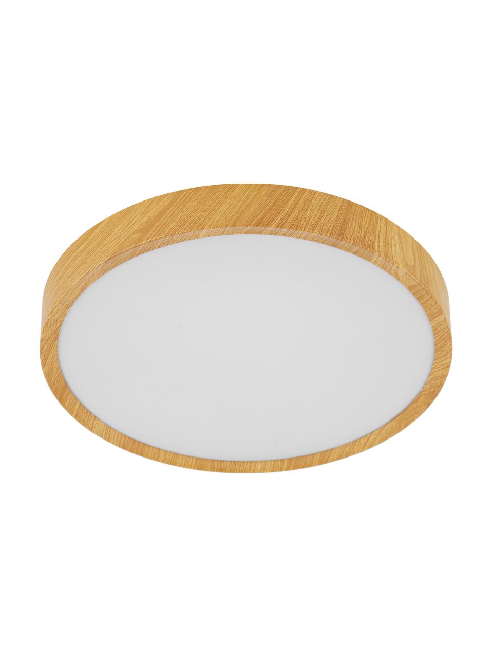 Plafón LED Musurita, Pantalla: plástico, Anclaje: metal laminado, Marrón, Ø 34 x Al 6 cm