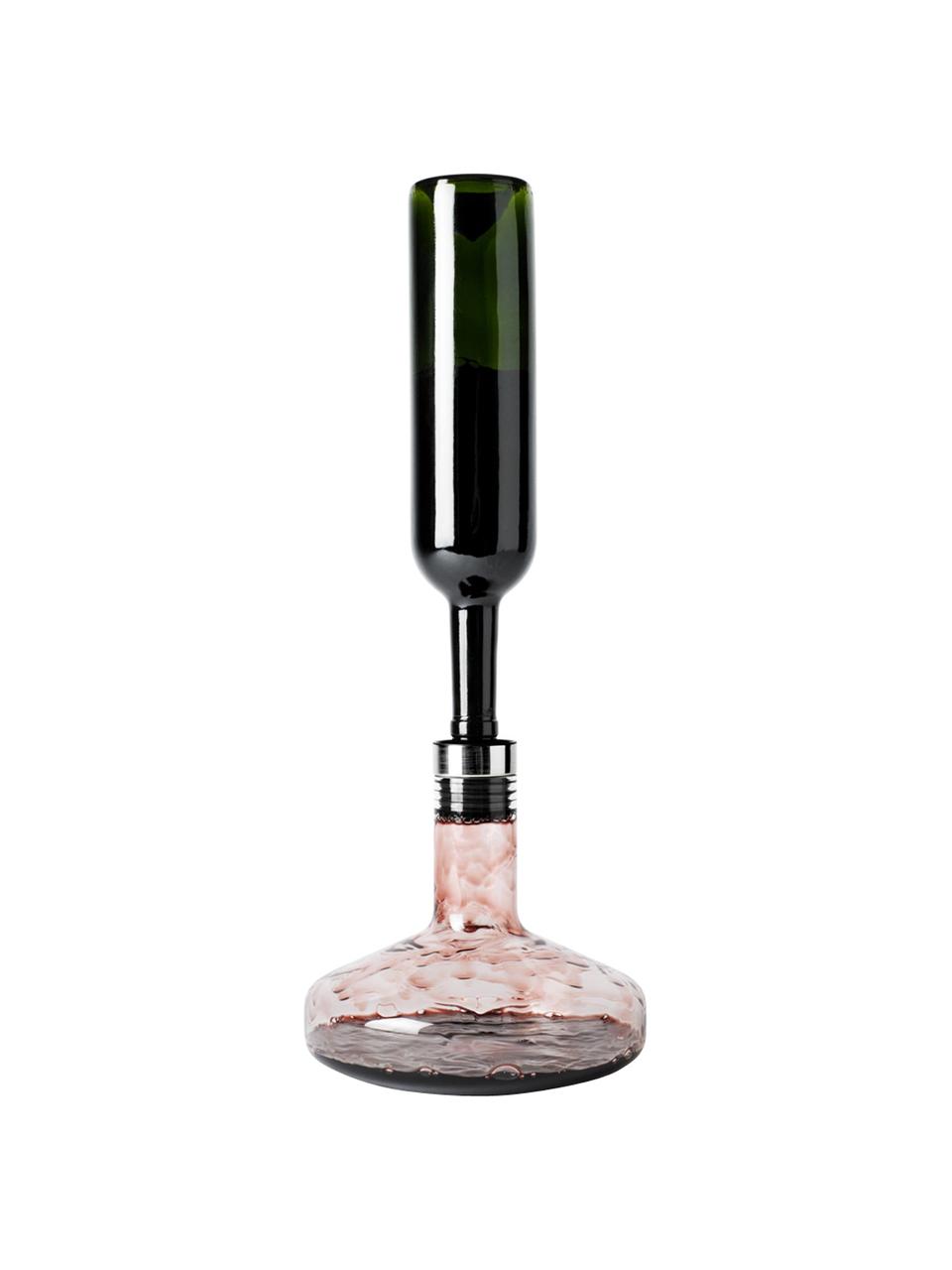 Decanter con coperchio argentato Deluxe, 1.4 L, Vetro, acciaio inossidabile, silicone, Trasparente, argento, Alt. 21 cm, 1.4 L