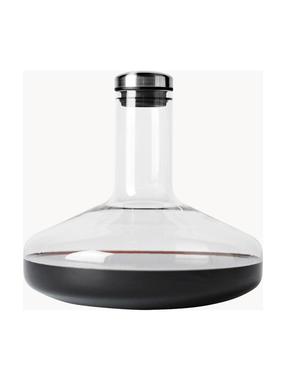 Decanter Deluxe, 1.4 L, Glas, edelstaal, siliconen, Transparant, zilverkleurig, 1.4 L