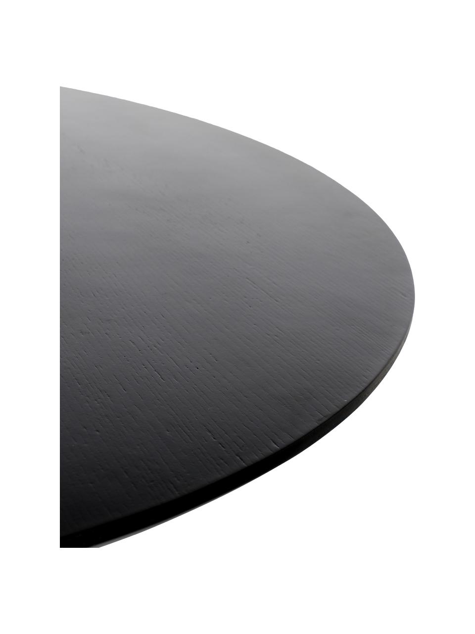 Okrúhly stôl Pilar, Ø 100 cm, Preglejka s jaseňovou dyhou, Čierna, Ø 100 x V 76 cm