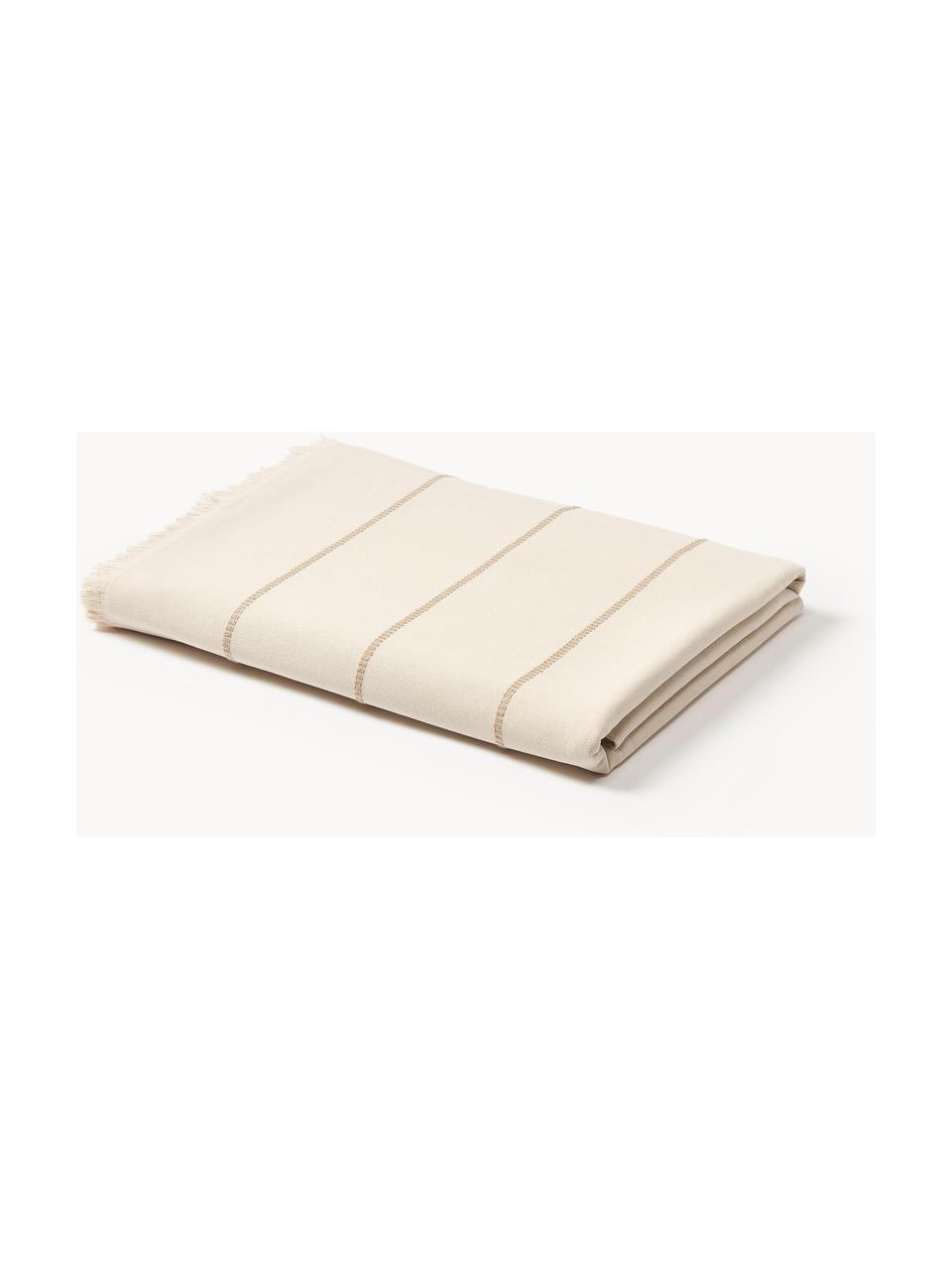 Fouta con flecos Elana, Blanco crema, beige, An 100 x L 180 cm