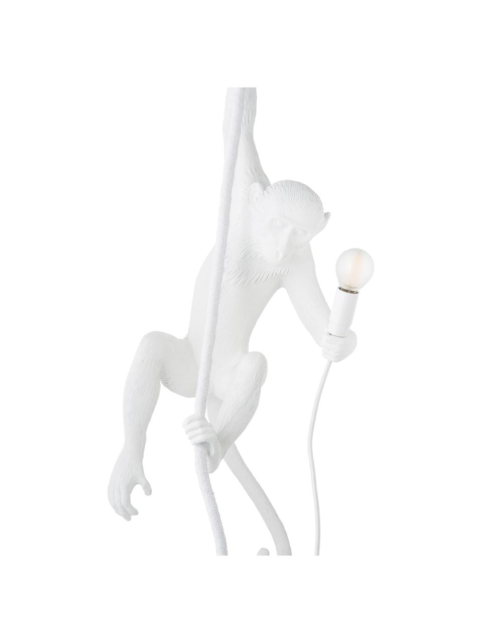Lámpara decorativa de exterior Monkey, con enchufe, Resina, Blanco, An 37 x Al 77 cm