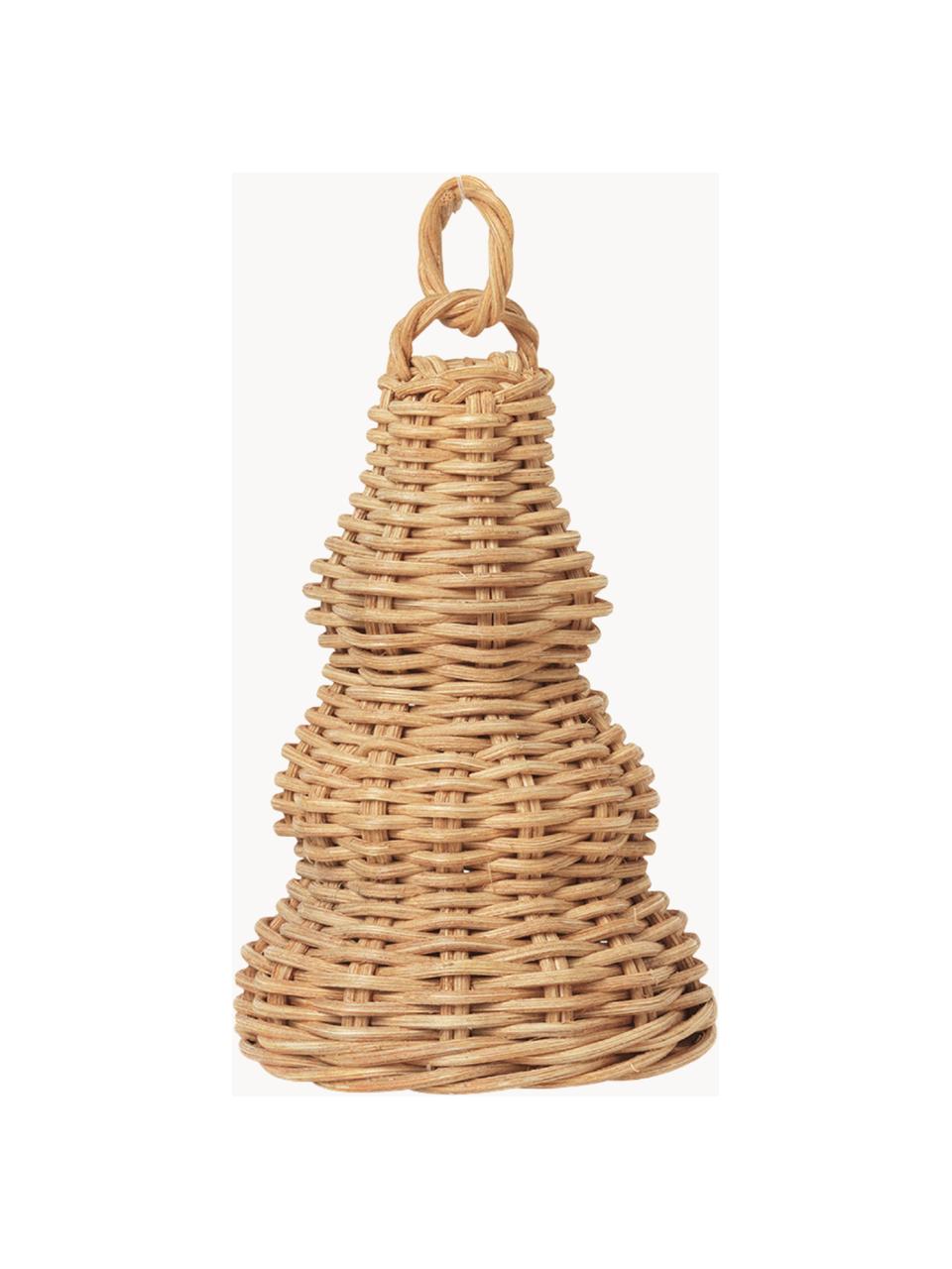 Baumanhänger Bell aus Rattan, 2 Stück, Rattan, Hellbraun, Ø 8 x H 11 cm