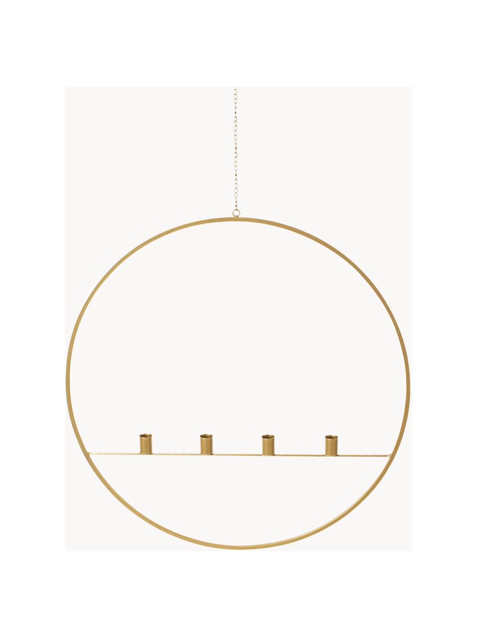 Hängender Kerzenhalter Circle, Metall, beschichtet, Goldfarben, Ø 60 cm