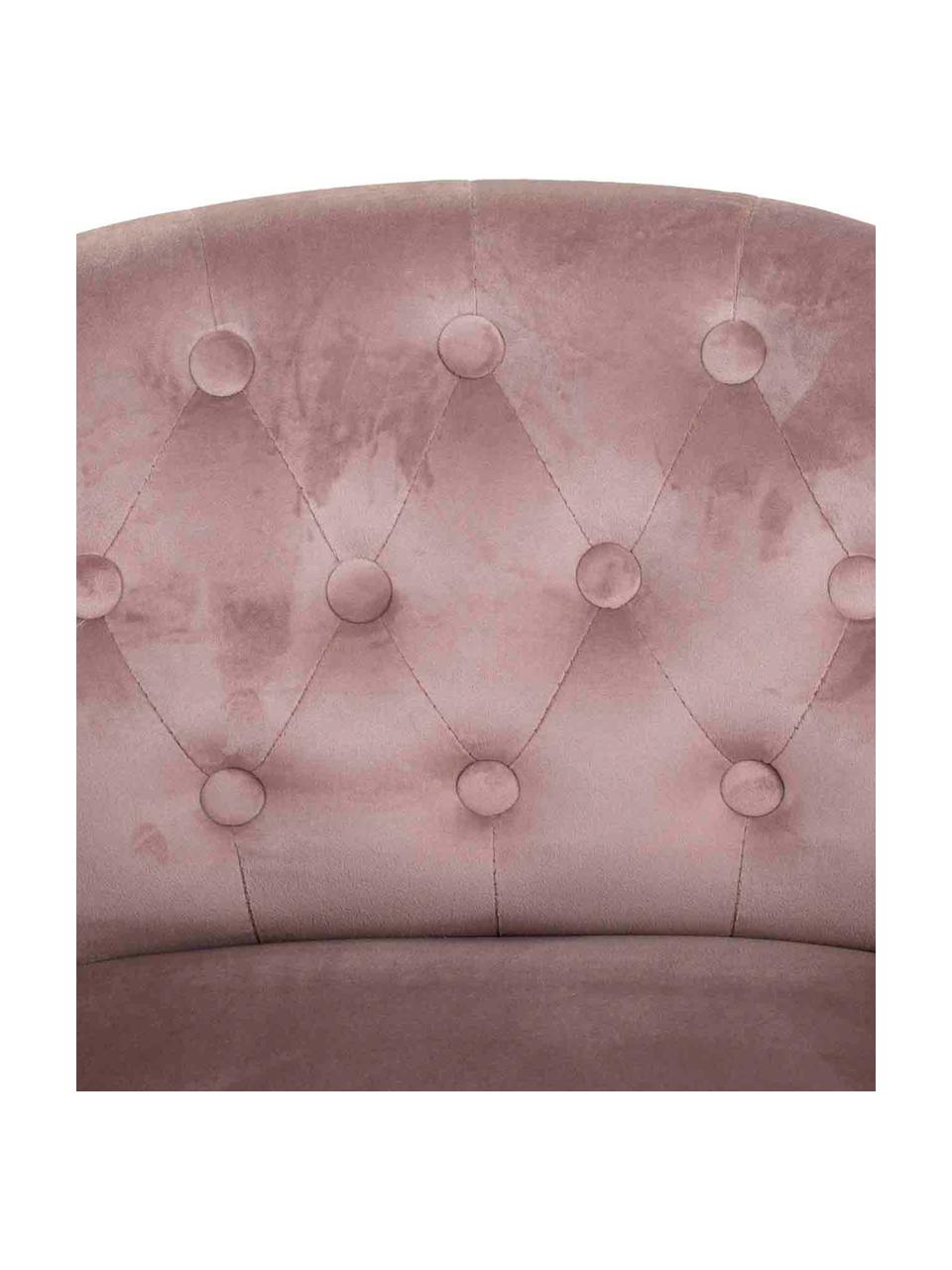 Sillón en terciopelo de madera Jona, Tapizado: terciopelo (100% poliéste, Asiento: 30 kg/m³, Patas: madera de caucho, Terciopelo rosa palo, An 61 x F 61 cm