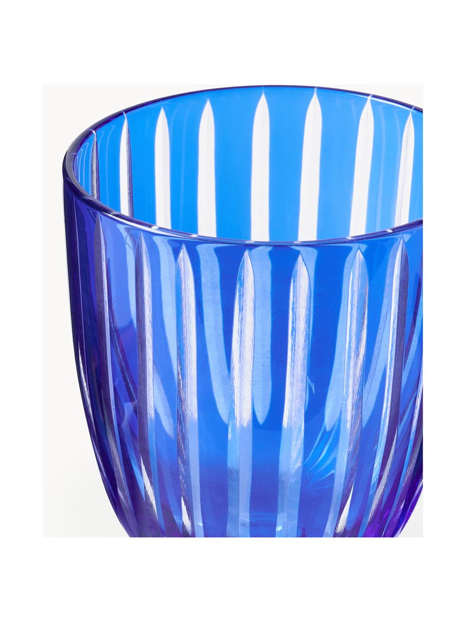 Weingläser Cobalt, 6er-Set, Glas, Blau, Lila, Transparent, Ø 9 x H 17 cm, 250 ml