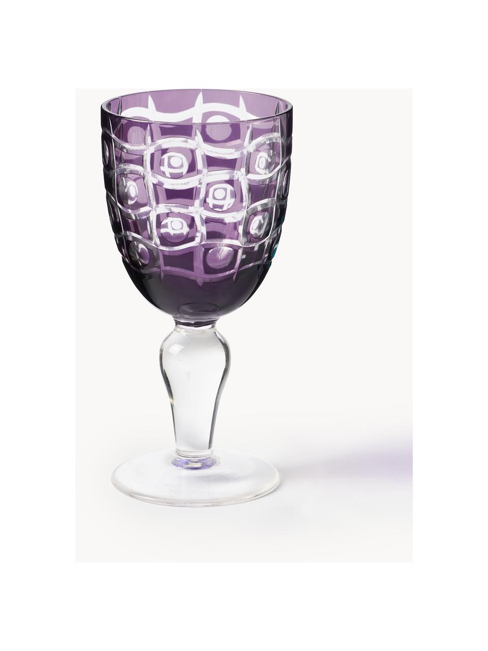 Weingläser Cobalt, 6er-Set, Glas, Blau, Lila, Transparent, Ø 9 x H 17 cm, 250 ml