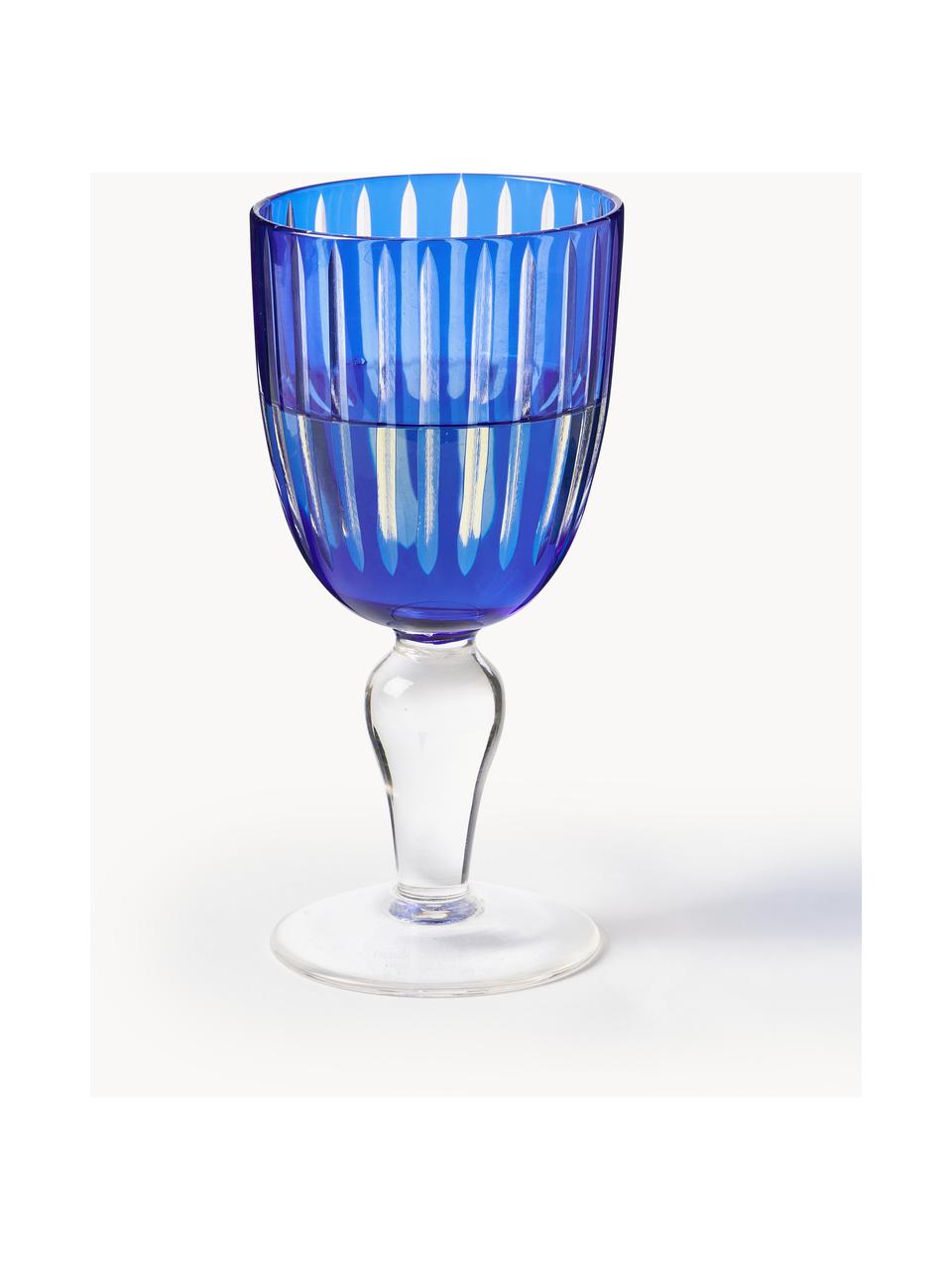 Weingläser Cobalt, 6er-Set, Glas, Blau, Lila, Transparent, Ø 9 x H 17 cm, 250 ml