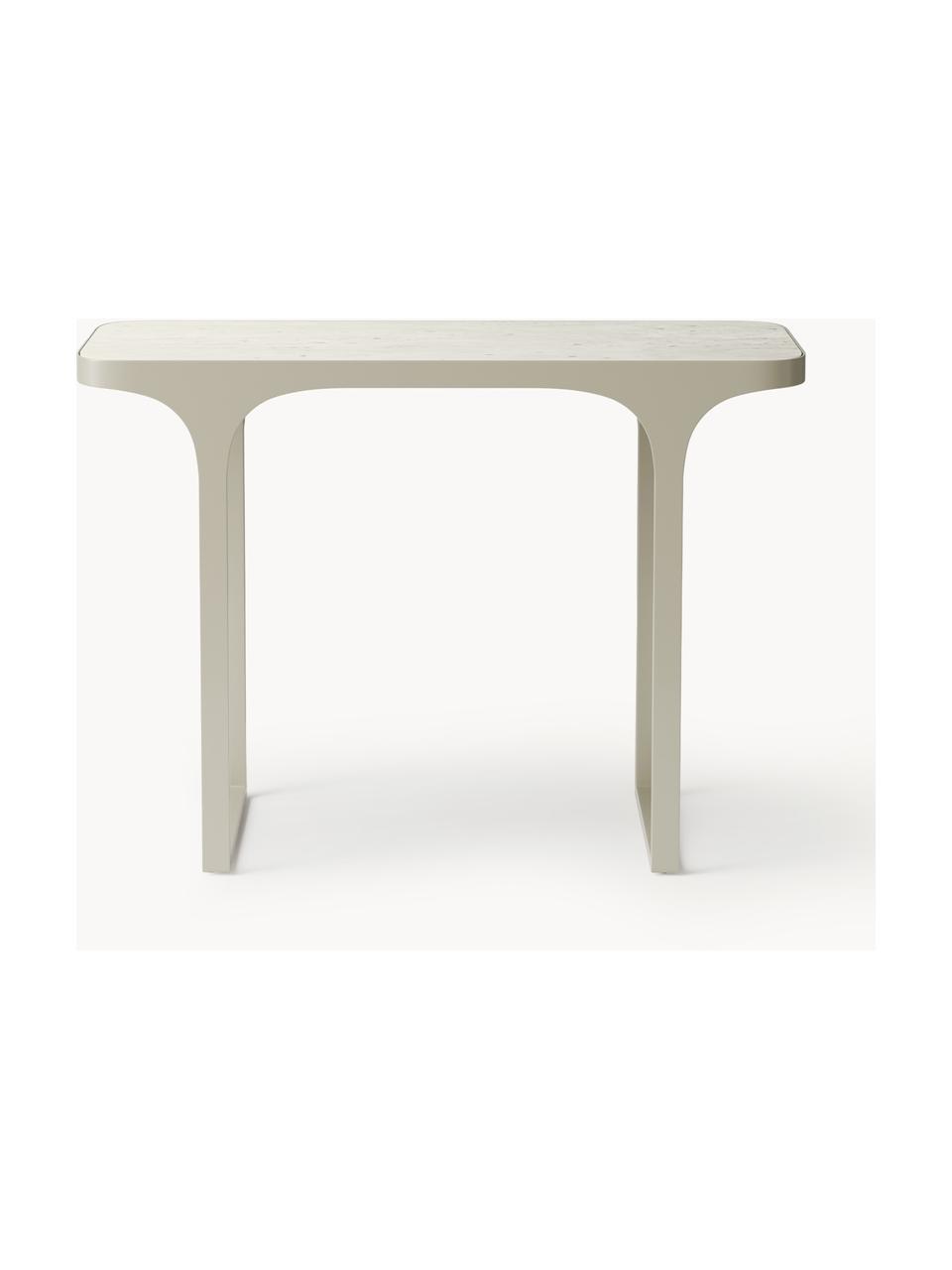 Console aspect travertin Bella, Aspect travertin beige clair, larg. 105 x haut. 75 cm