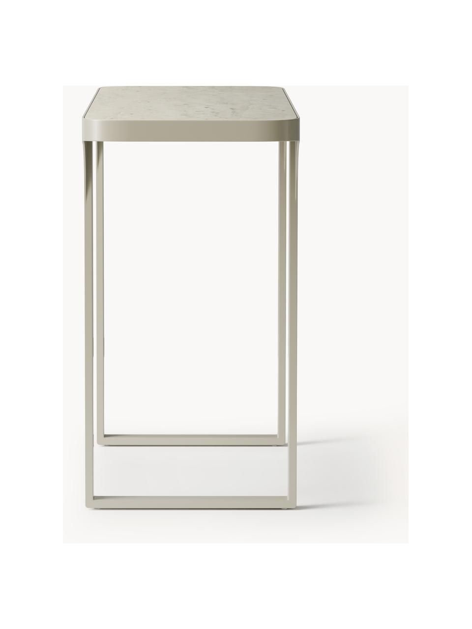 Console aspect travertin Bella, Aspect travertin beige clair, larg. 105 x haut. 75 cm