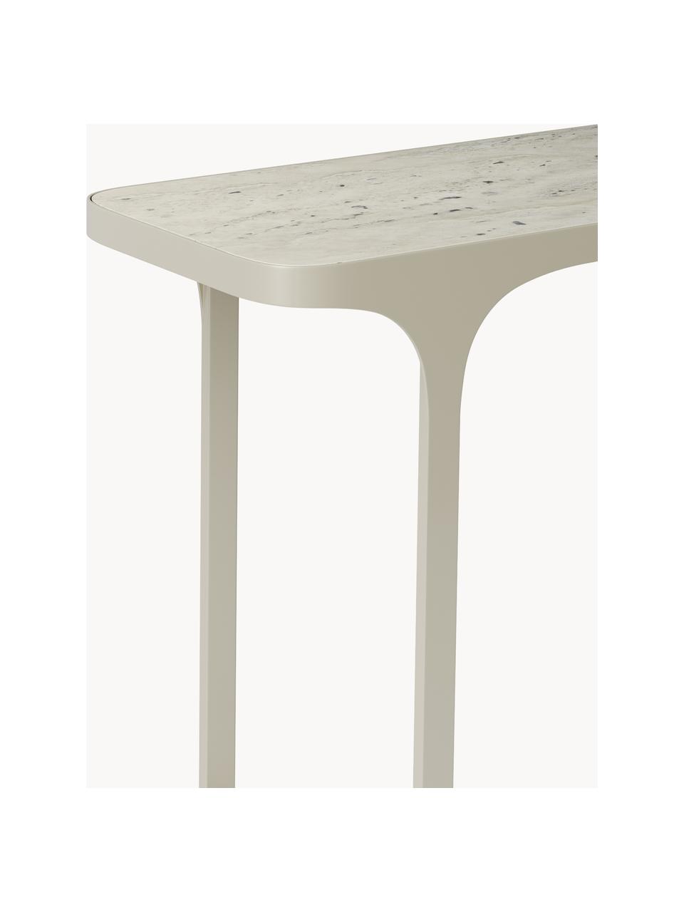 Console aspect travertin Bella, Aspect travertin beige clair, larg. 105 x haut. 75 cm