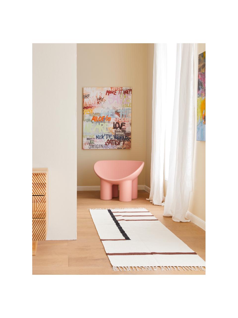 Design fauteuil Roly Poly in roze, Polyethyleen, vervaardigd volgens het rotatiegietprocédé, Roze, B 84 x H 57 cm