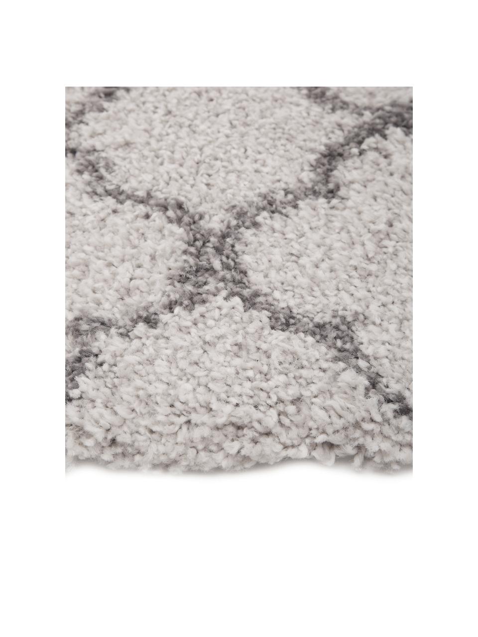 Hochflor-Teppich Luna in Creme/Grau, Flor: 100% Polypropylen, Cremeweiß, Grau, gemustert, B 120 x L 170 cm (Größe S)
