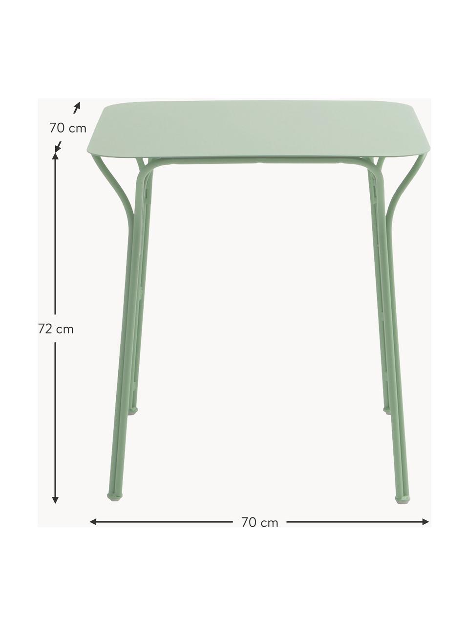 Zahradní stůl Hiray, 70 x 70 cm, Pozinkovaná lakovaná ocel, Šalvějově zelená, Š 70 cm, V 70 cm