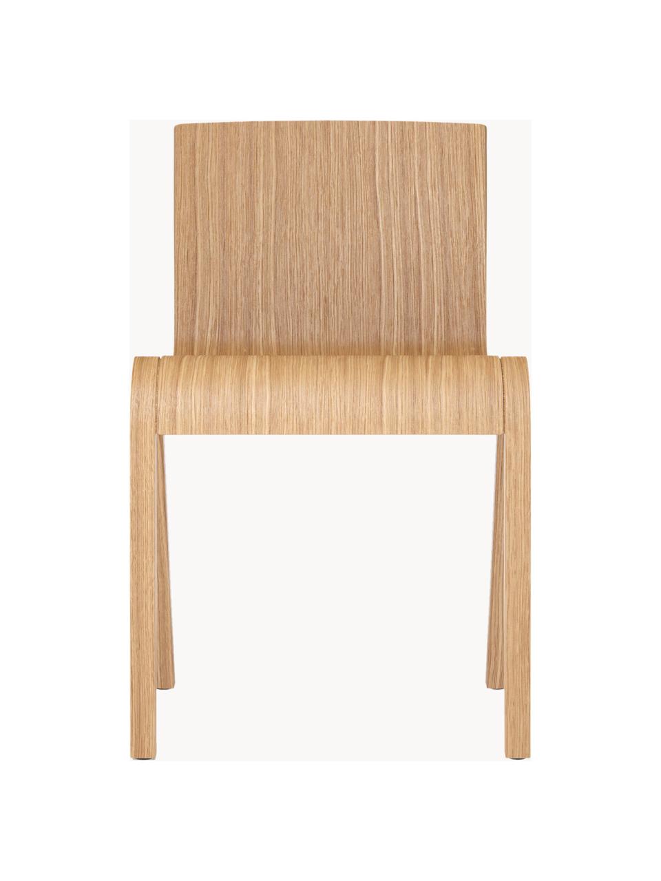 Houten stoel Ready Dining van eikenhout, Frame: gelakt eikenhout, Poten: gelakt eikenhout, Licht eikenhout, B 47 x H 50 cm