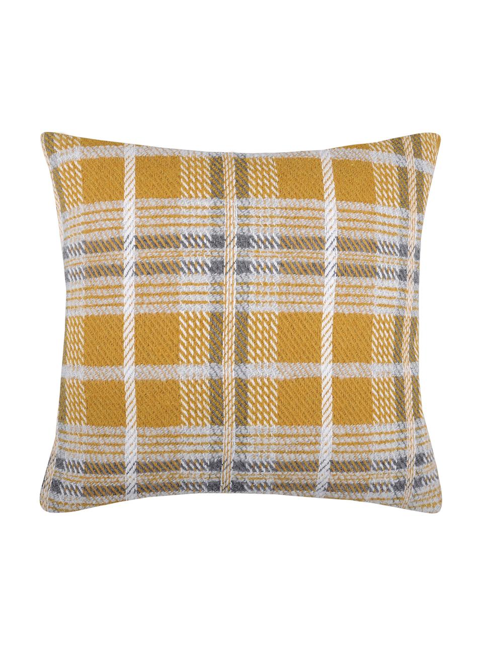 Coussin 45x45 jaune moutarde Arnold, Jaune moutarde, blanc, gris