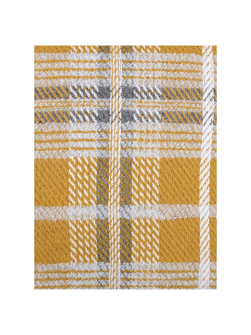 Coussin 45x45 jaune moutarde Arnold, Jaune moutarde, blanc, gris