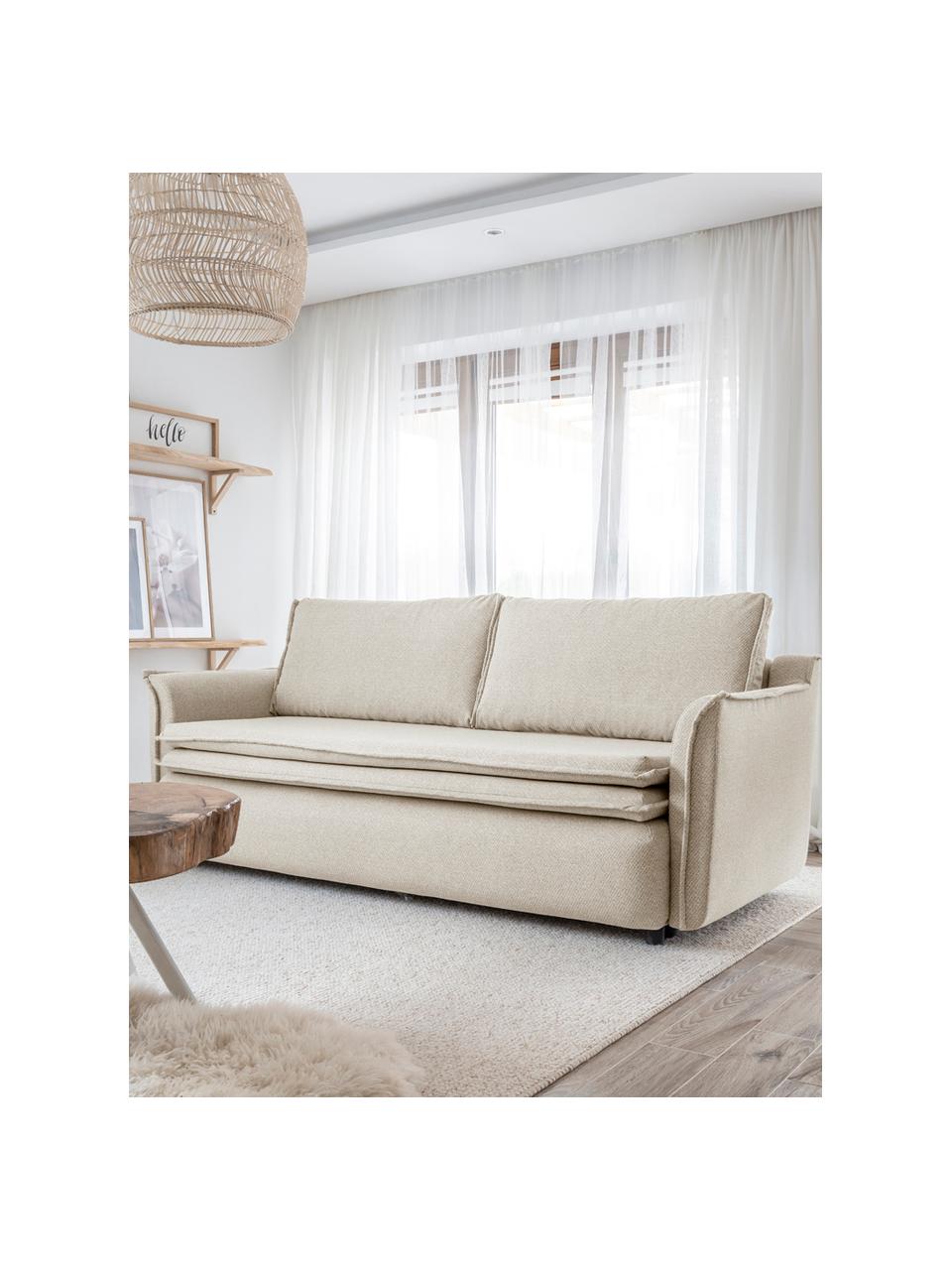 Sofa rozkładana z miejscem do przechowywania Charming Charlie, Beżowy, S 225 x G 85 cm