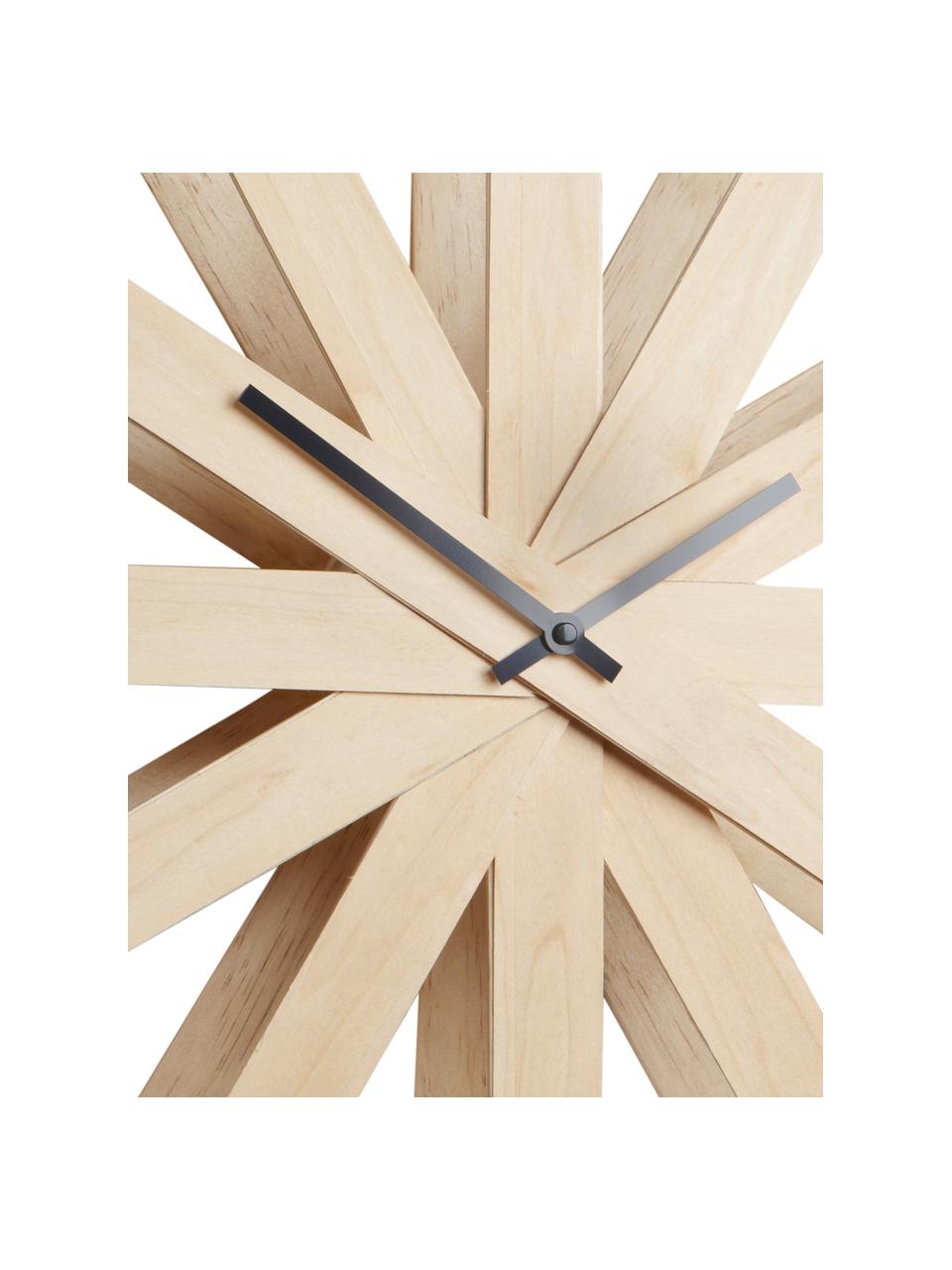 Nástěnné hodiny Ribbon, Bukové dřevo, antracitová, Ø 51 cm
