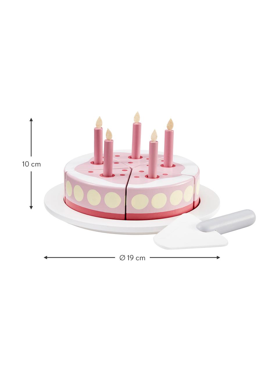 Spielzeug-Set Birthday Cake, Holz, Rosa, Weiß, Gelb, Ø 19 x H 10 cm