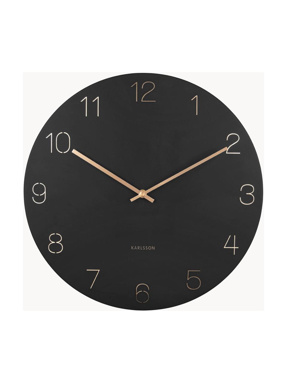 Horloge murale vintage Charm, Métal, enduit, Noir, Ø 40 cm