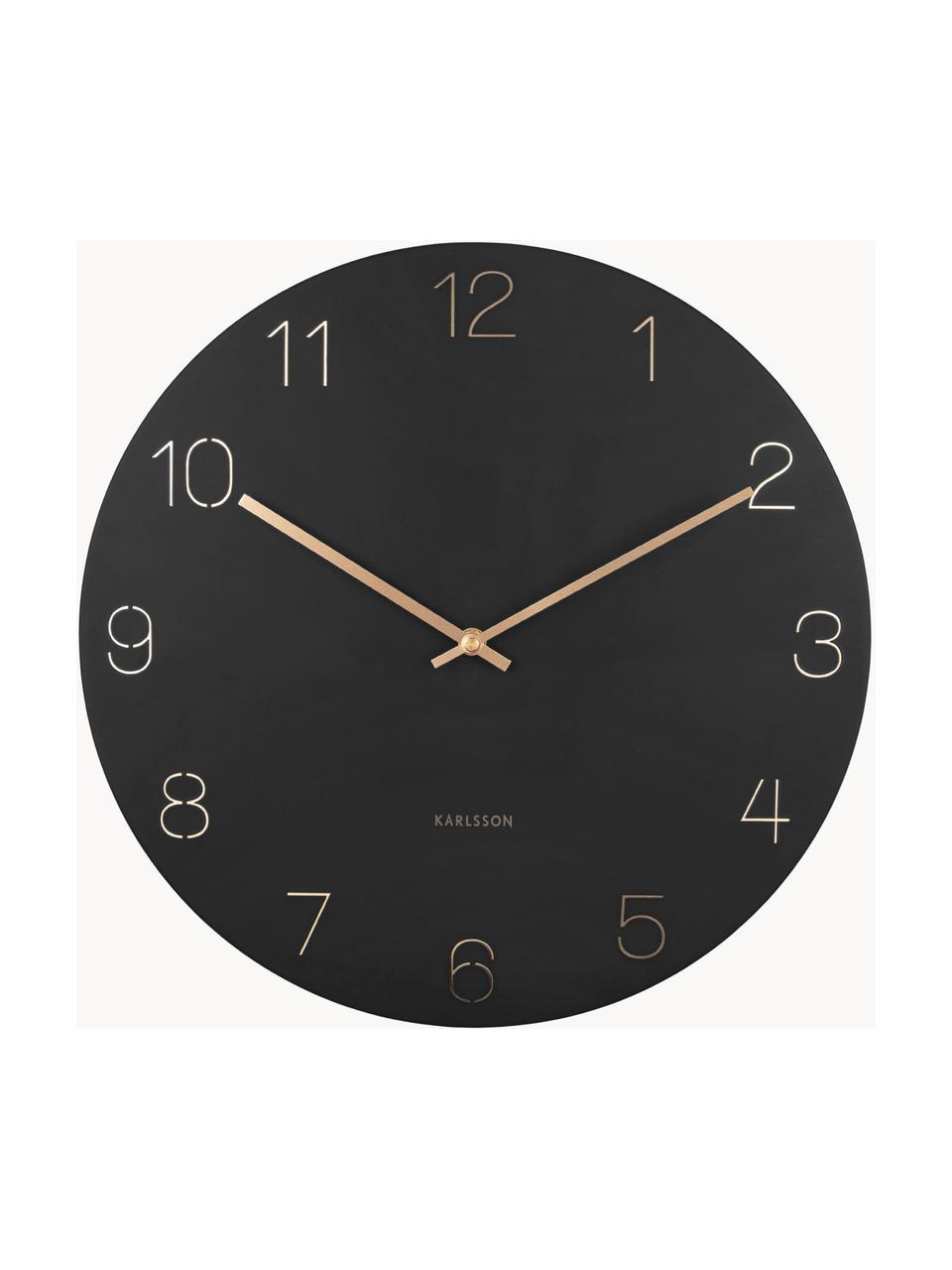 Horloge murale vintage Charm, Métal, enduit, Noir, Ø 40 cm