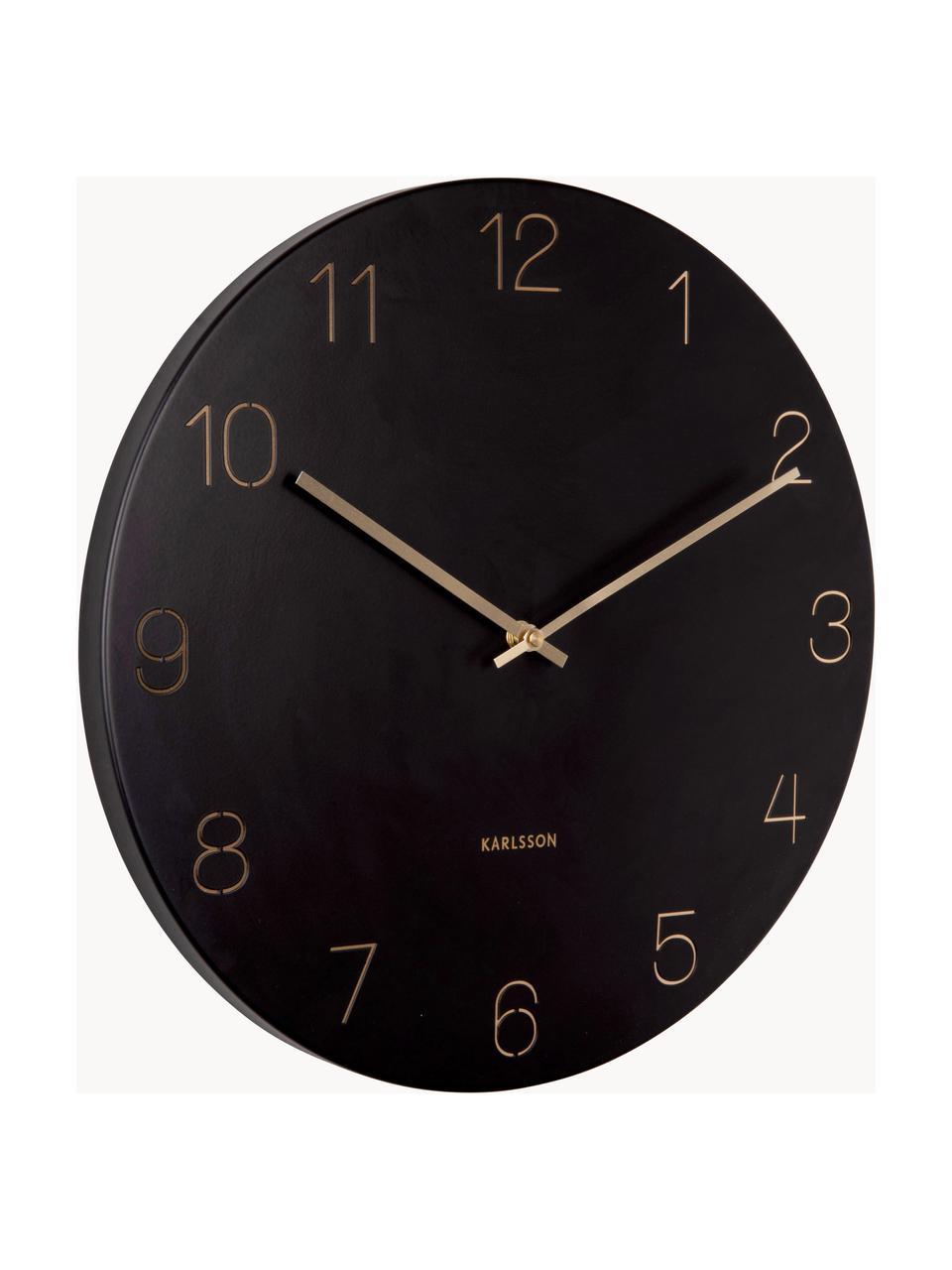 Horloge murale vintage Charm, Métal, enduit, Noir, Ø 40 cm