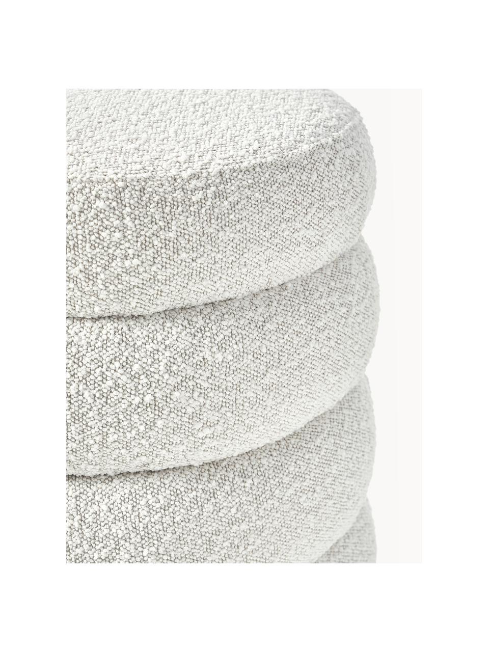 Pouf en tissu bouclé Alto, En tissu bouclé blanc cassé, Ø 42 x haut. 47 cm