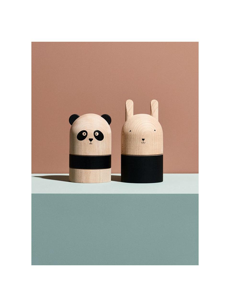 Skarbonka Panda, Drewno bukowe, Drewno naturalne, czarny, Ø 10 x W 15 cm