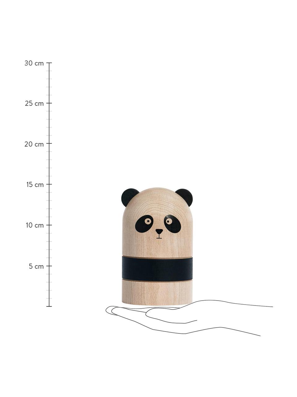 Skarbonka Panda, Drewno bukowe, Drewno naturalne, czarny, Ø 10 x W 15 cm