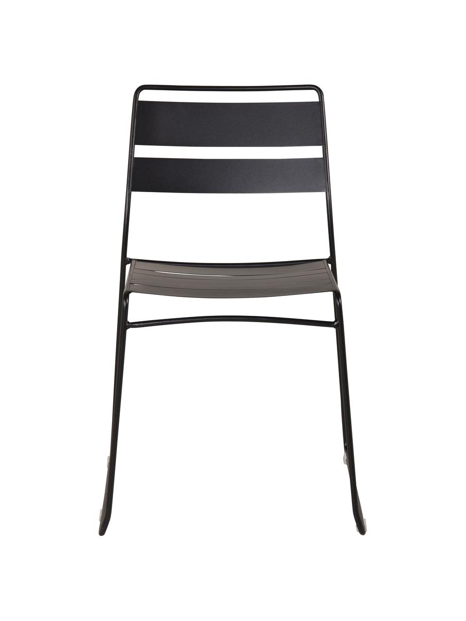 Silla apilable de metal de exterior Lina, Negro, An 47 x F 55 cm