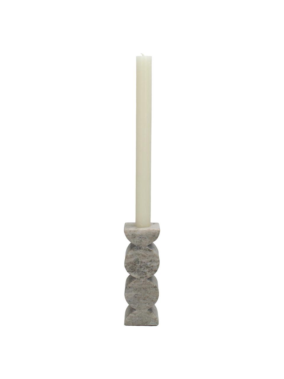 Portacandele effetto marmo Linda, Poliresina, Grigio, Larg. 8 x Alt. 16 cm