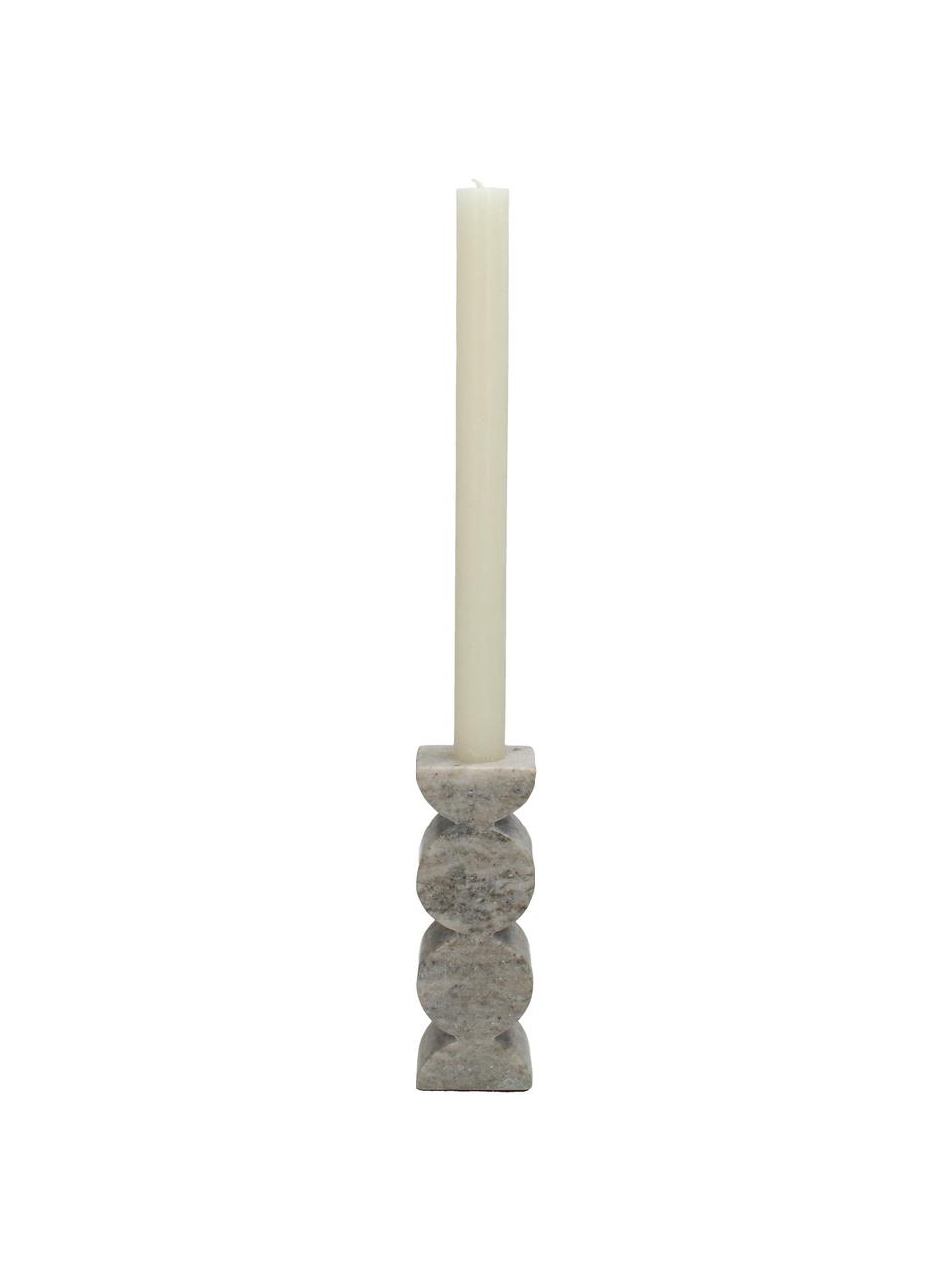 Świecznik o wyglądzie marmuru Kinga, Poliresing, Szary, S 8 x W 16 cm