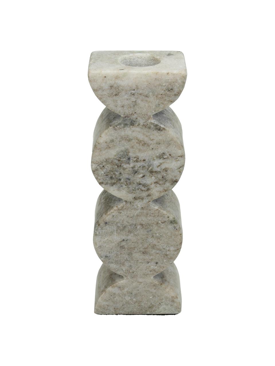 Kandelaar Kinga in marmerlook, Polyresin, Grijs, B 8 cm x H 16 cm