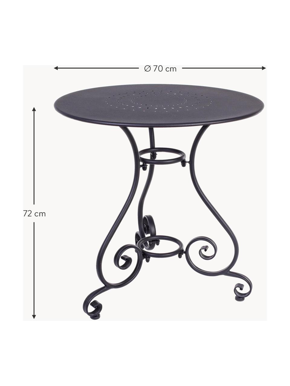 Kulatý balkonový stůl z kovu Etienne, Ø 70 cm, Matná antracitová, Ø 70 cm, V 72 cm