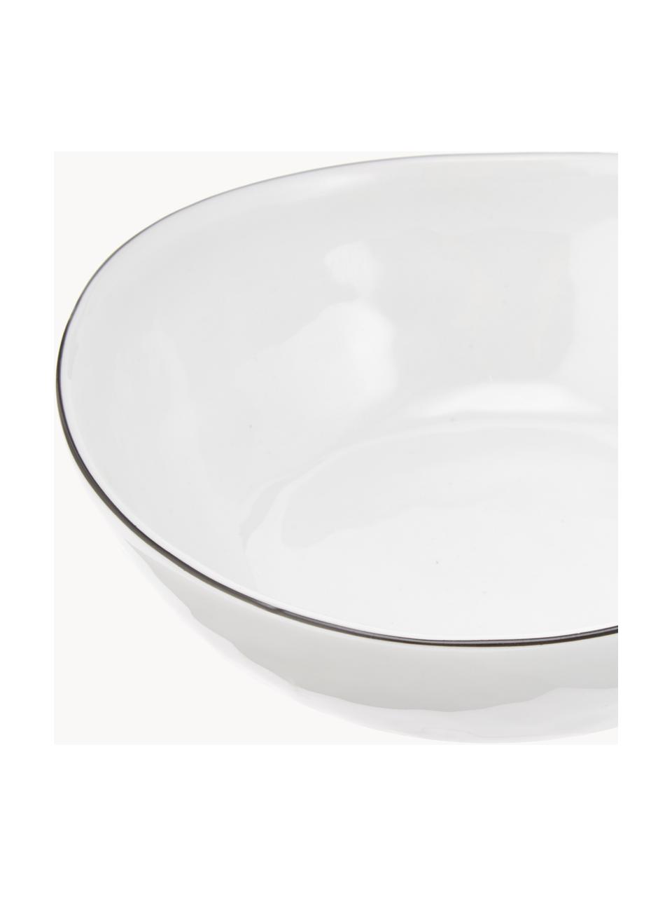 Ručne vyrobená miska z porcelánu Salt, Ø 17 cm, 4 ks, Porcelán, Biela, Š 17 x H 15 cm